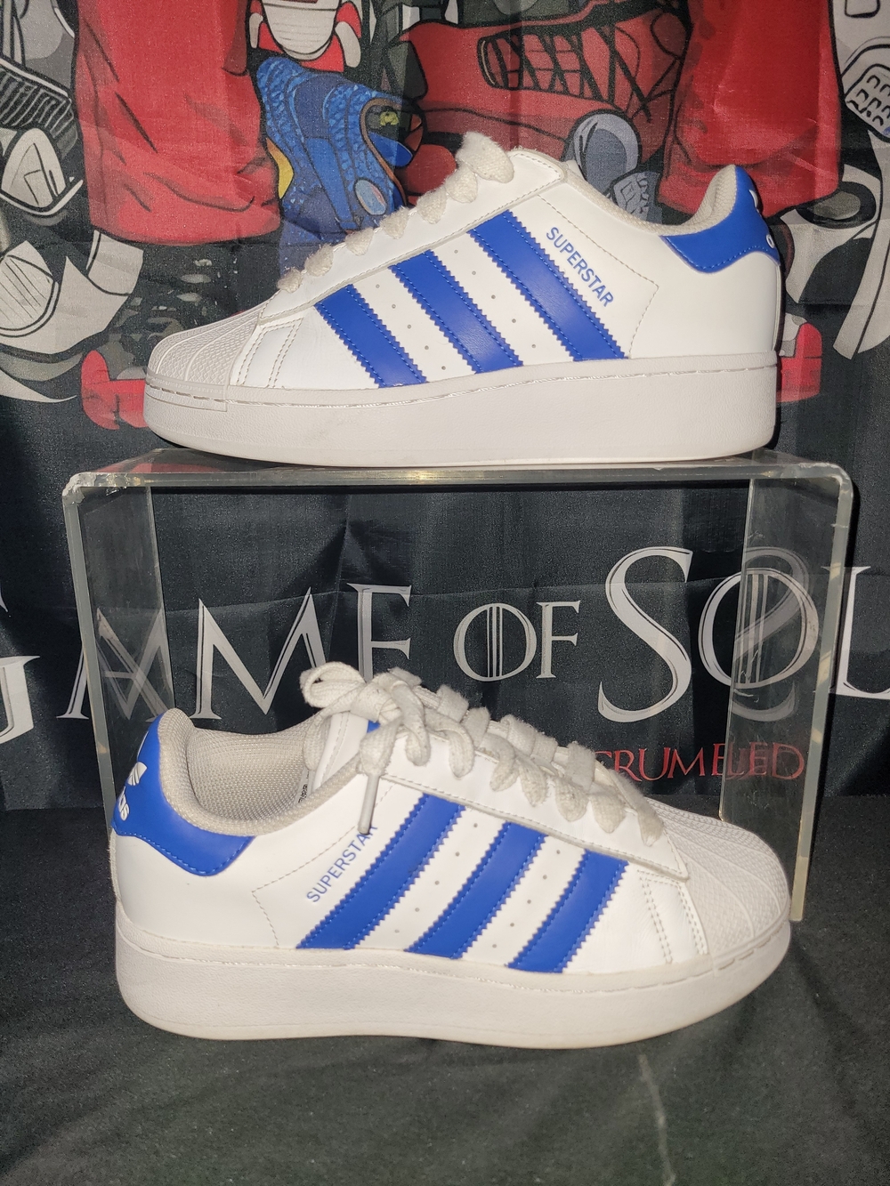Adidas Superstar XLG Men’s Sneakers - White with Blue